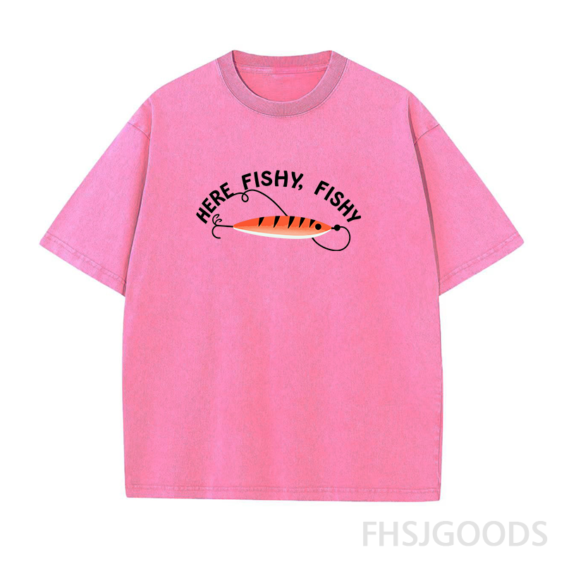 Here Fishy Fishy Unisex Distressed T-Shirt