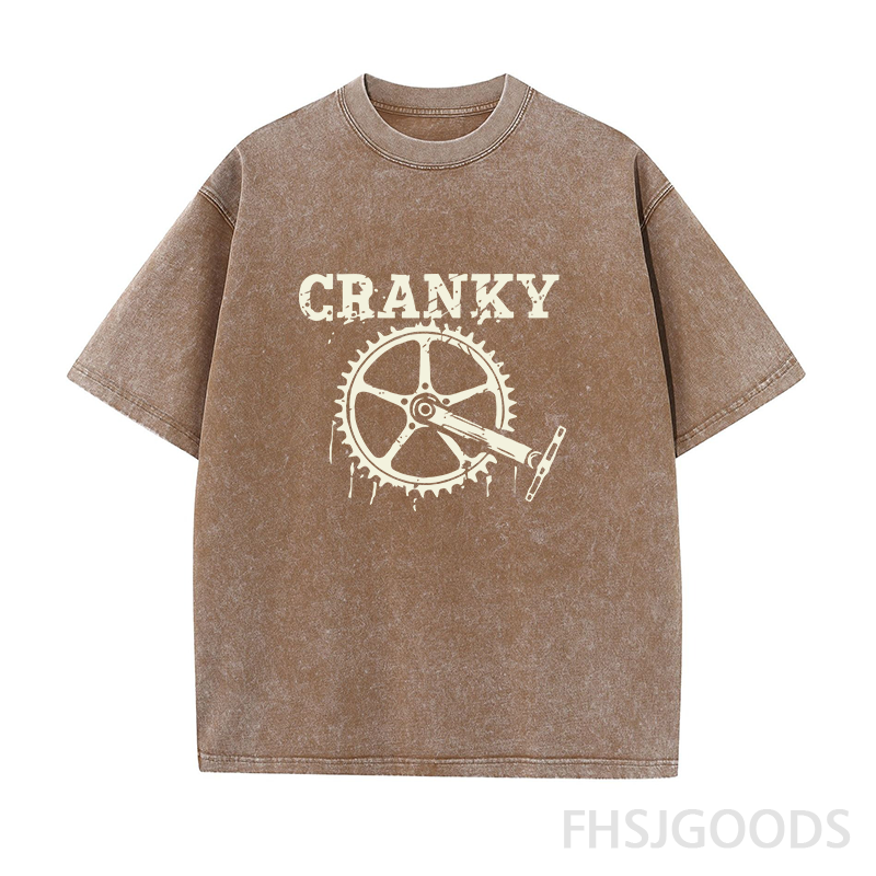 Cranky Cycling Bike Unisex Distressed T-Shirt