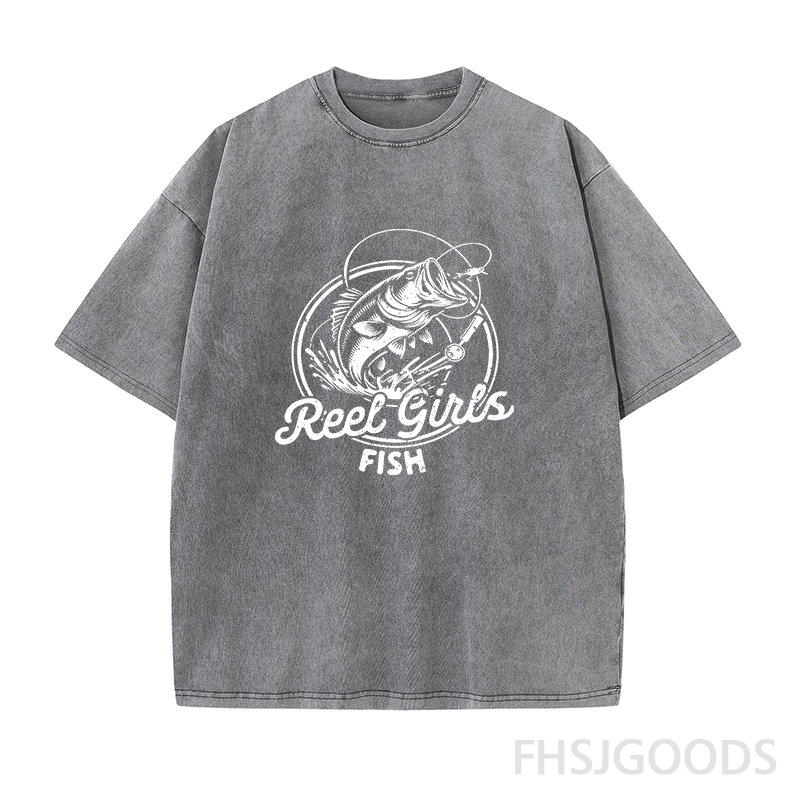 Reel Girls Fish Unisex Distressed T-Shirt