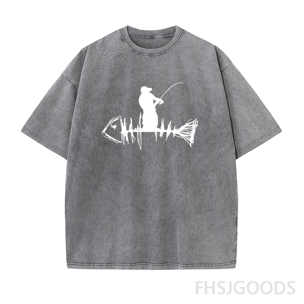 Fisherman Loves Fishing Unisex Distressed T-Shirt