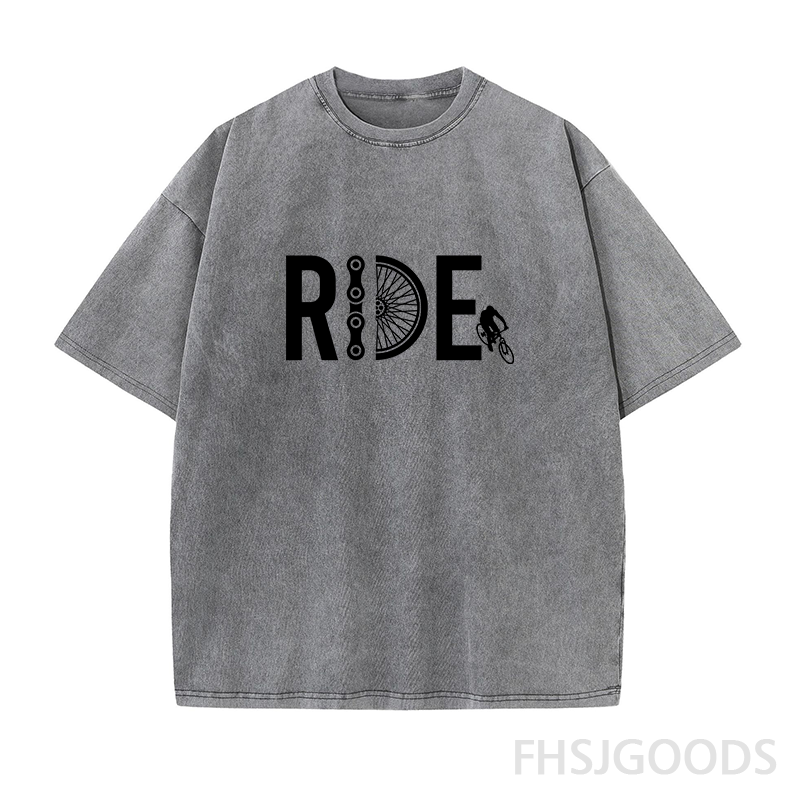 Bicycle Ride Unisex Distressed T-Shirt