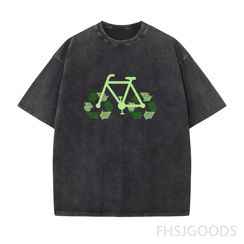 Recycle Bike Unisex Distressed T-Shirt