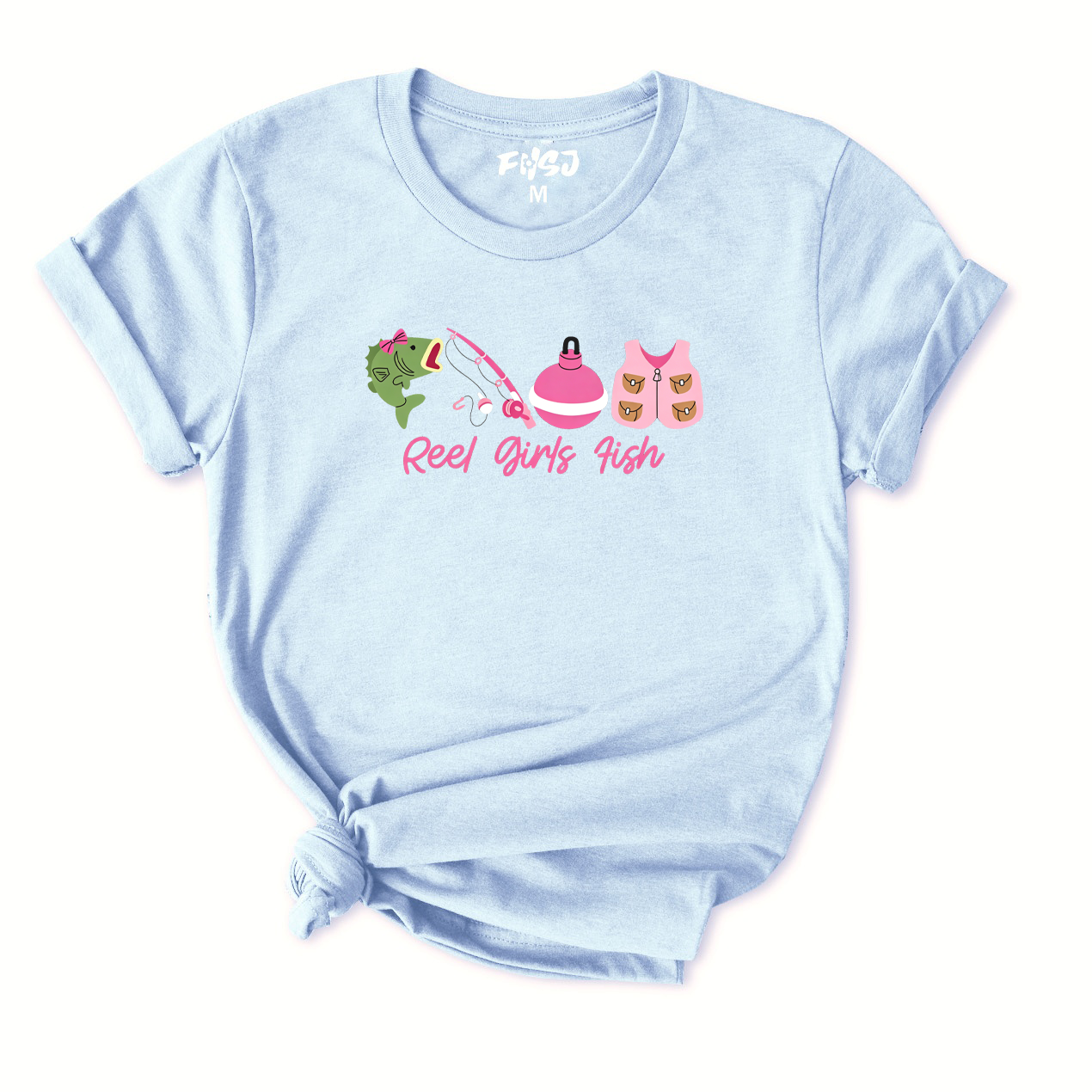 Cute Reel Girls Fish T-Shirt for Women