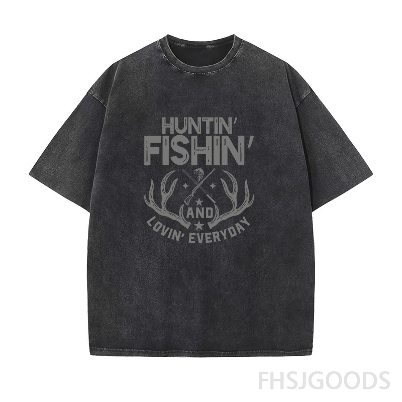 Huntin' and Fishing and Lovin' Everyday Unisex Distressed T-Shirt