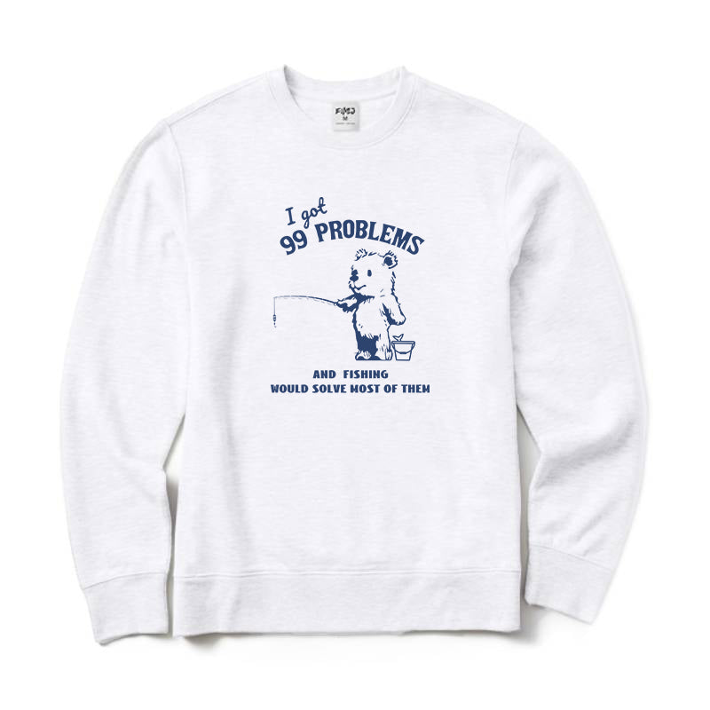 Fishing Would Solve Most of Them Crewneck Sweatshirt