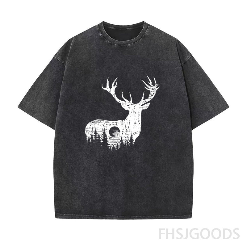 Deer Unisex Distressed T-Shirt