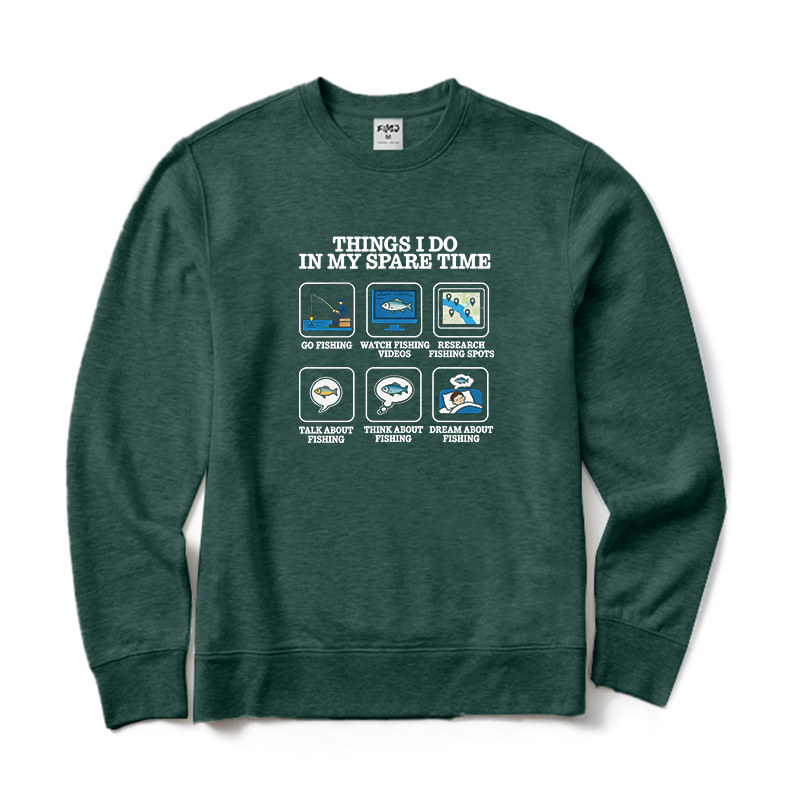 Things I Do in My Spare Time Funny Fishing Lover Crewneck Sweatshirt