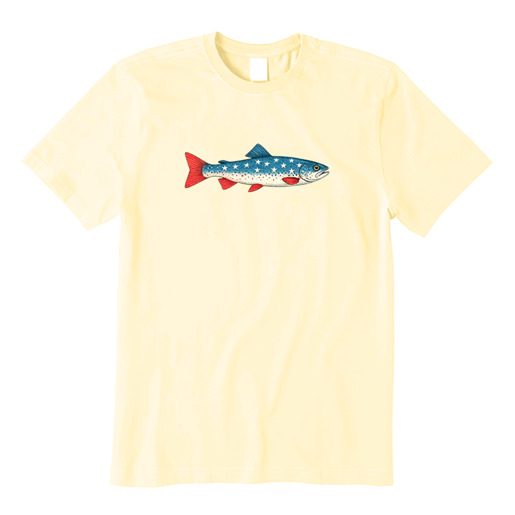 4th of July American Flag Trout T-shirt