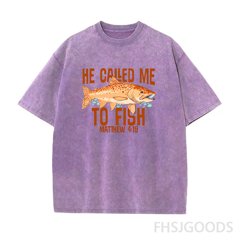 He Called Me to Fish Fishing Unisex Distressed T-Shirt