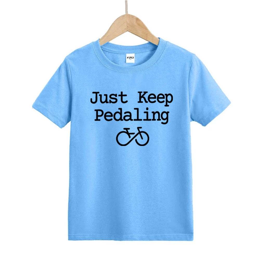 Just Keep Pedaling Cycling Kids T-Shirt