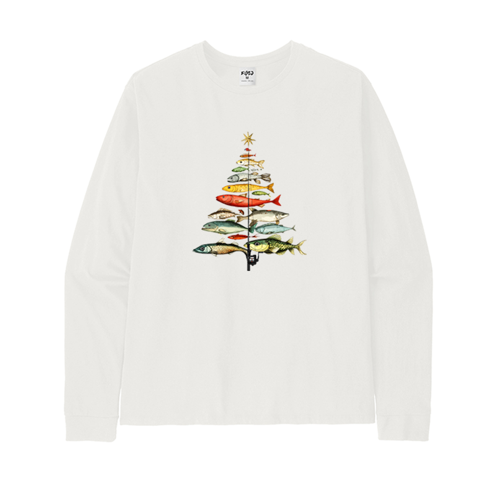 Fishing Christmas Tree Long Sleeve T-Shirt
