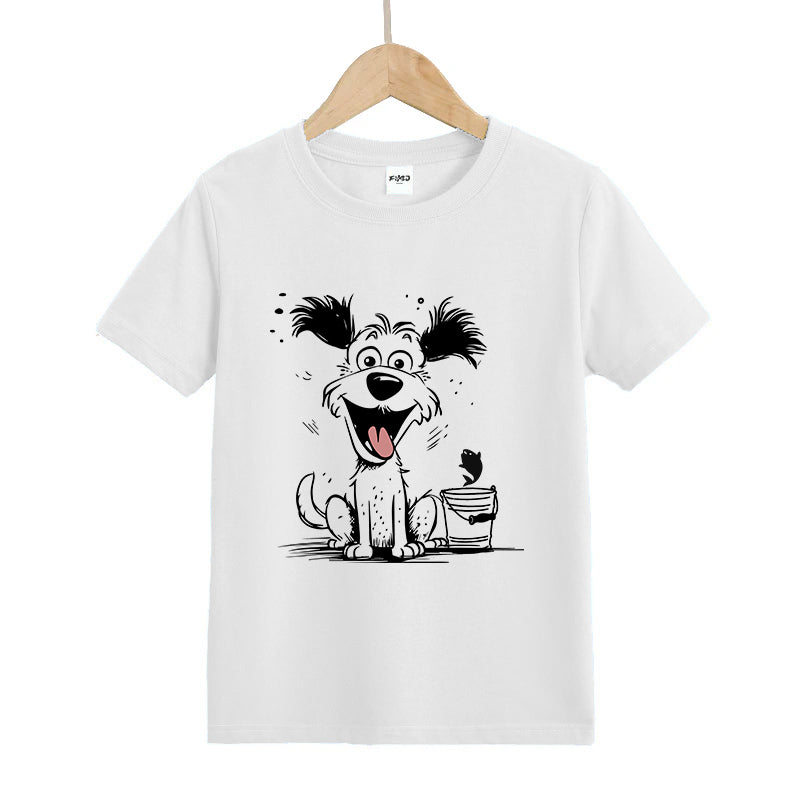 Dog Happy Fishing Kids T-Shirt
