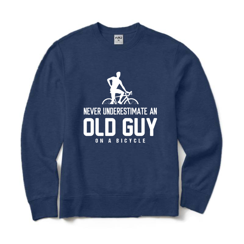Old Guy on A Bicycle Crewneck Sweatshirt