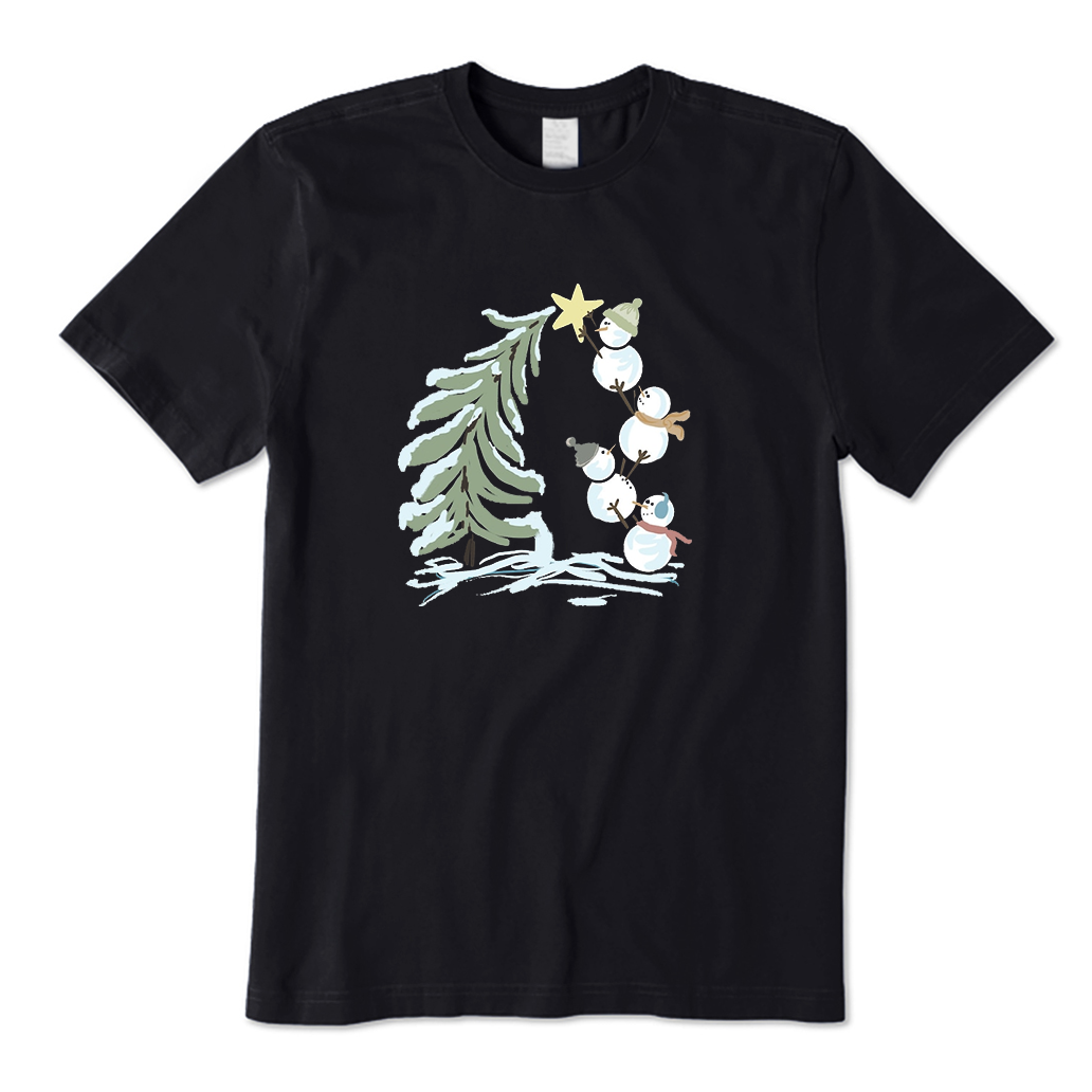 Snowman Stacking Christmas Tree T-Shirt