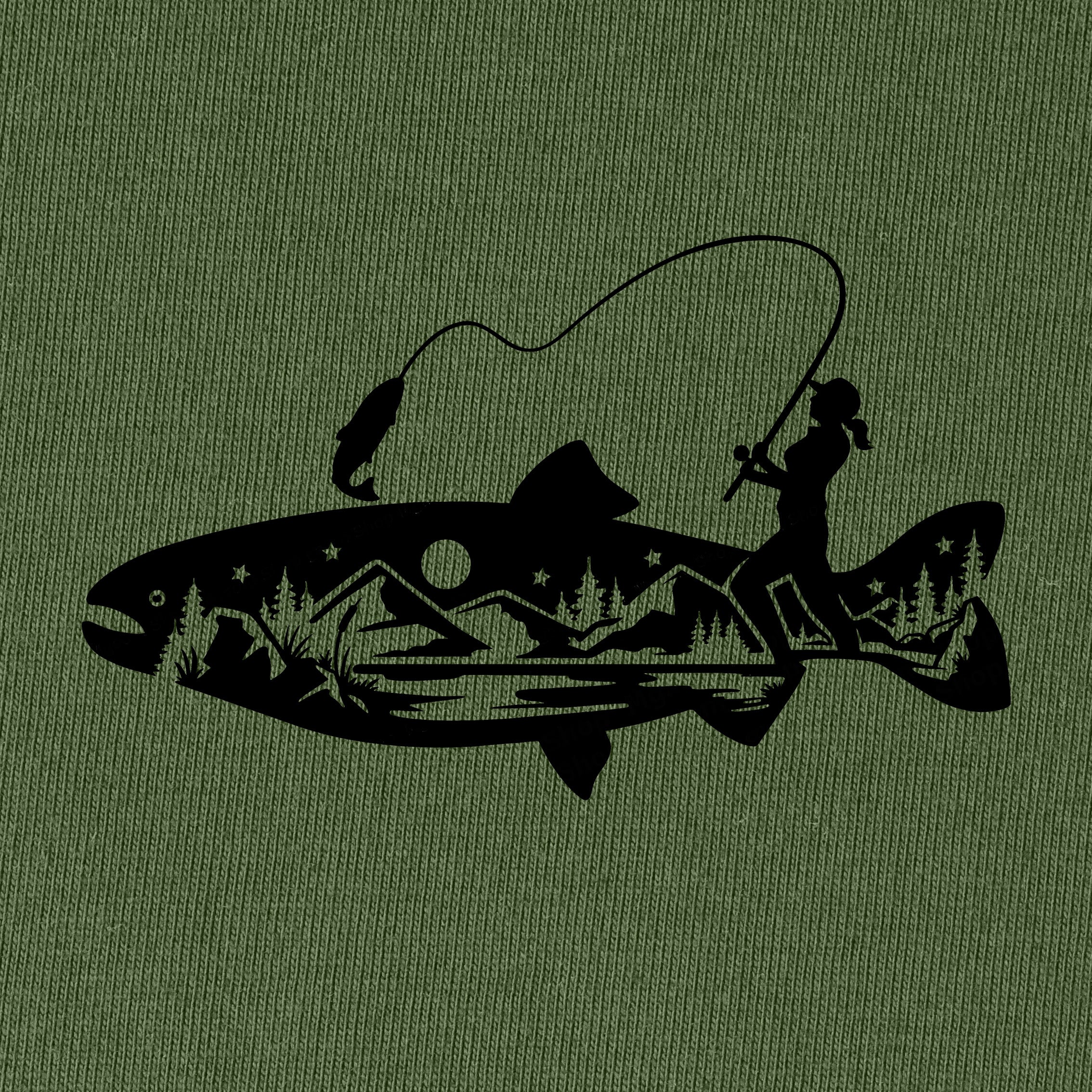Salmon fishing woman T-Shirt for Women