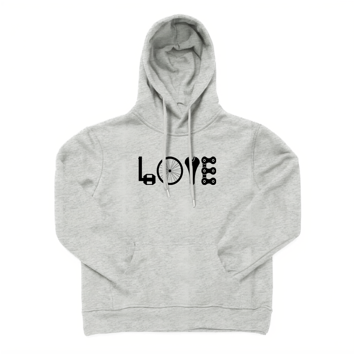 LOVE Spelled Out in Bike Hoodie