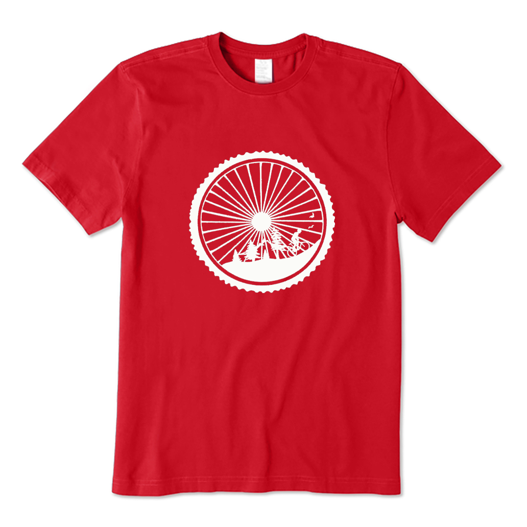 Mountain Bike Wheel Nature Scene T-shirt