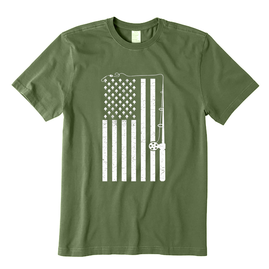 Fishing American Flag T-Shirt