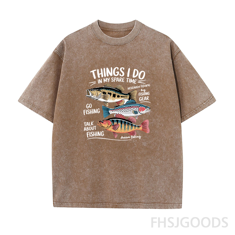 Fishing Things I Do In My Spare Time Unisex Distressed T-Shirt
