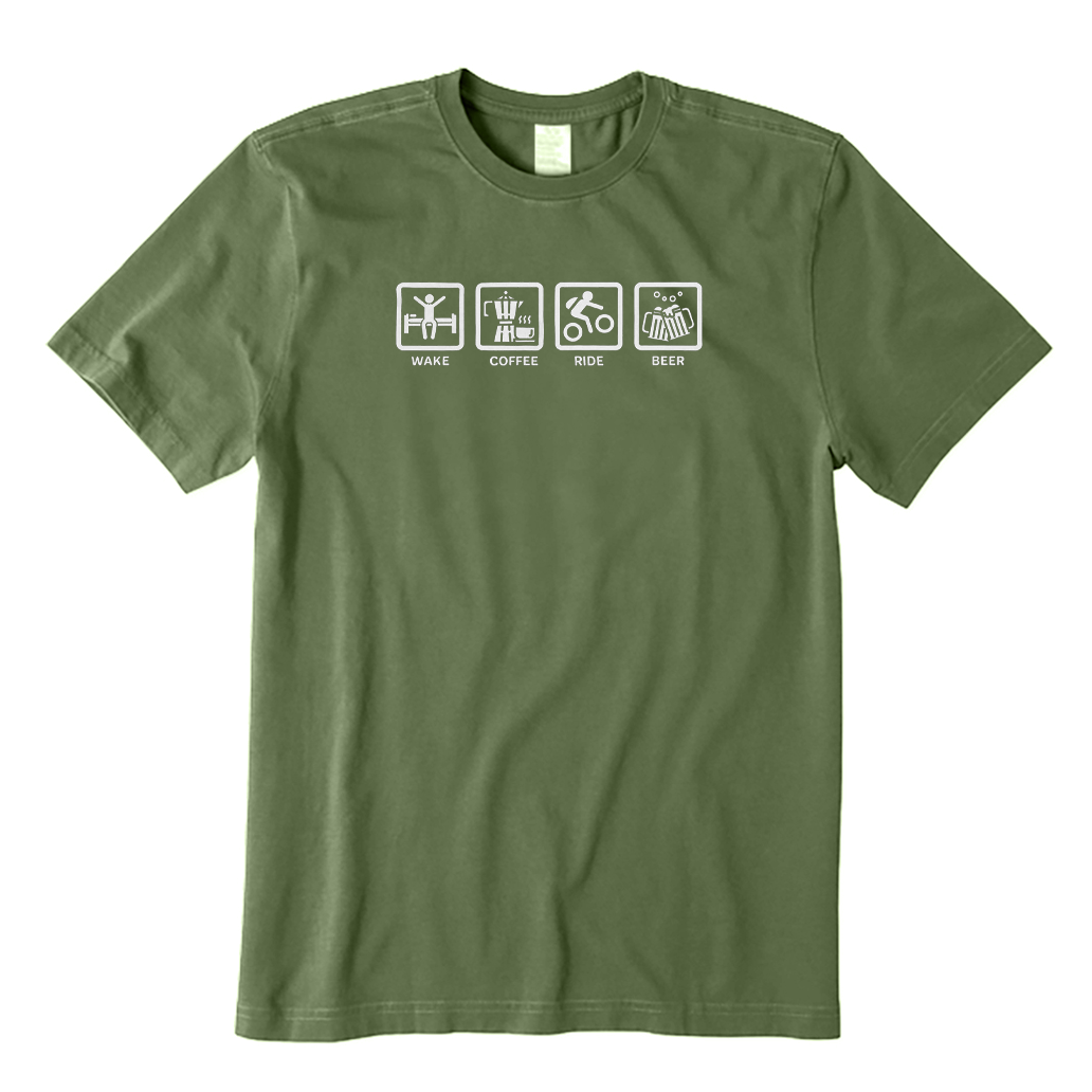 Wake Coffee Ride Beer T-Shirt