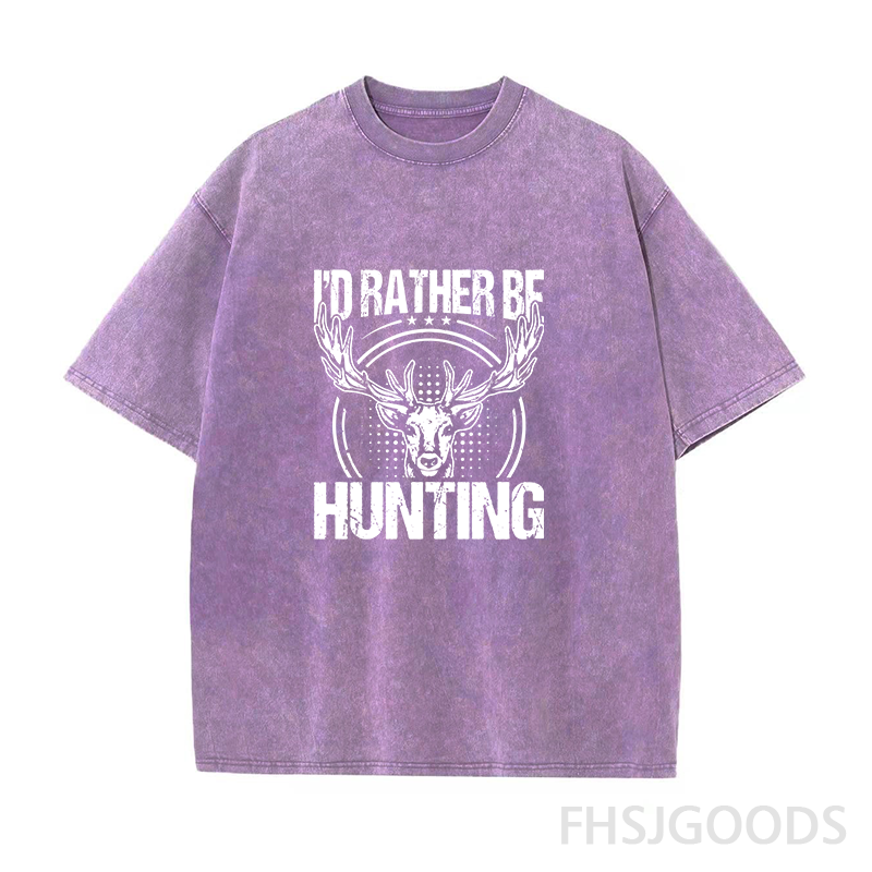 I'd Rather Be Hunting Unisex Distressed T-Shirt