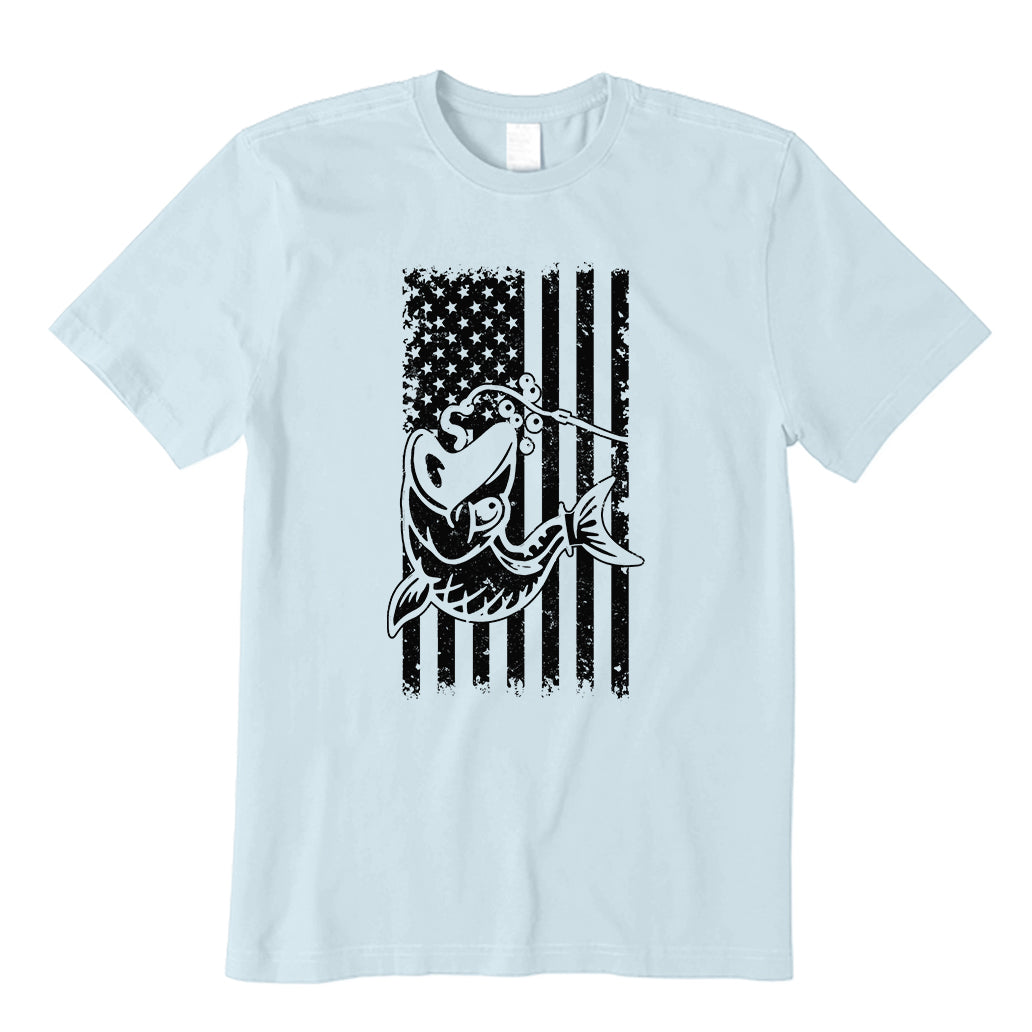Bass Fish American Flag T-Shirt