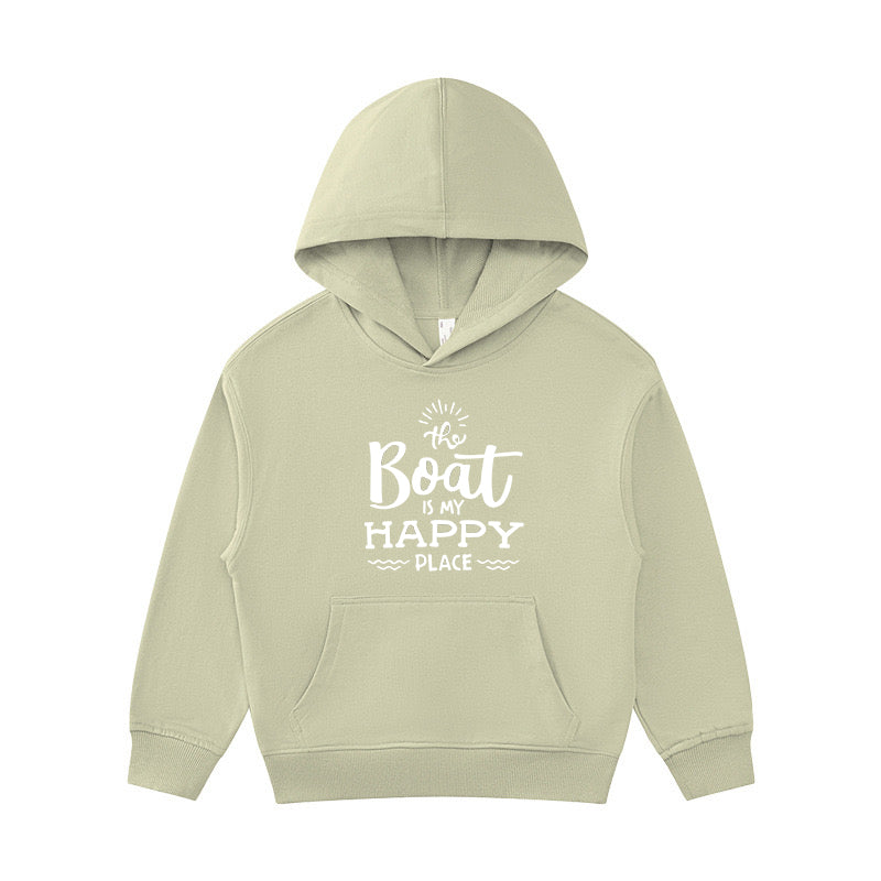 The Boat Is My Happy Place Kid's Hoodie