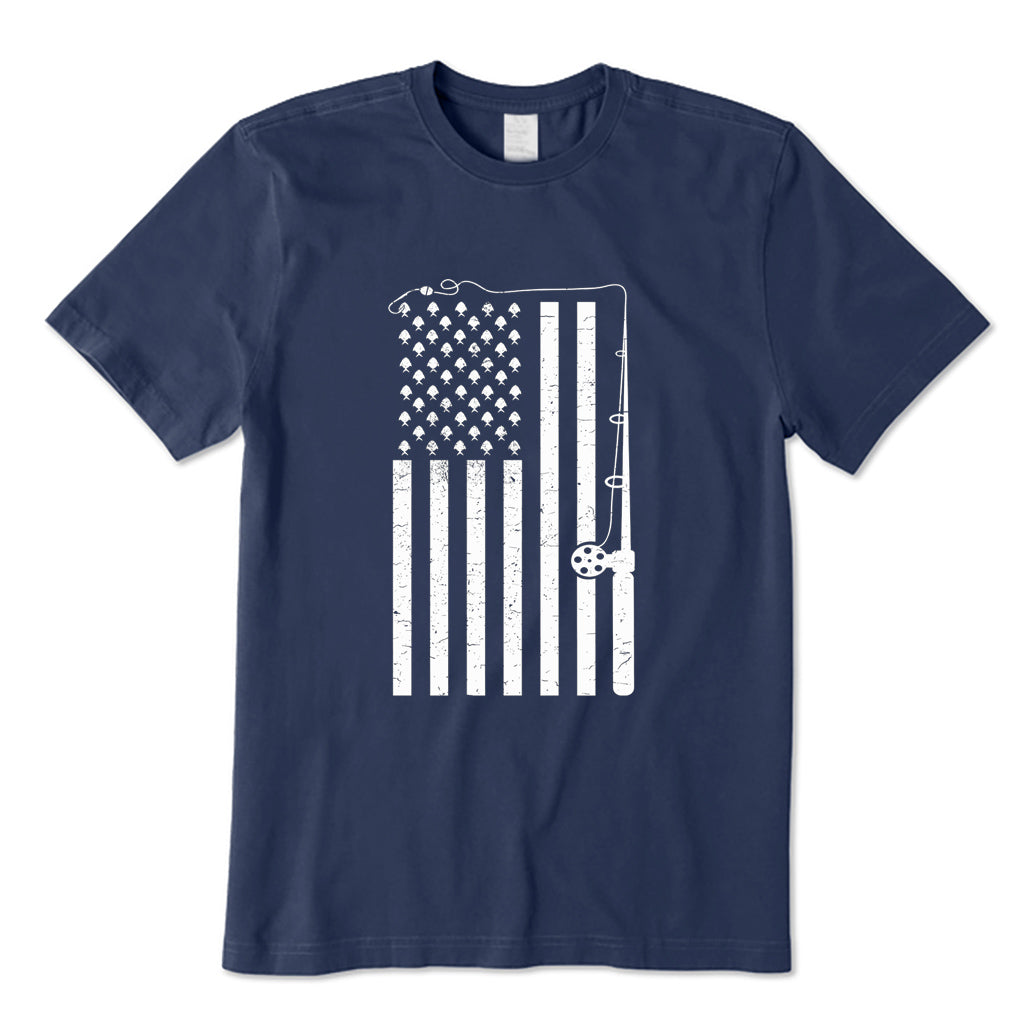 Fishing American Flag T-Shirt