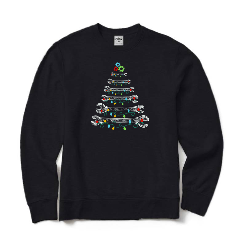 Wrench Christmas Tree Crewneck Sweatshirt