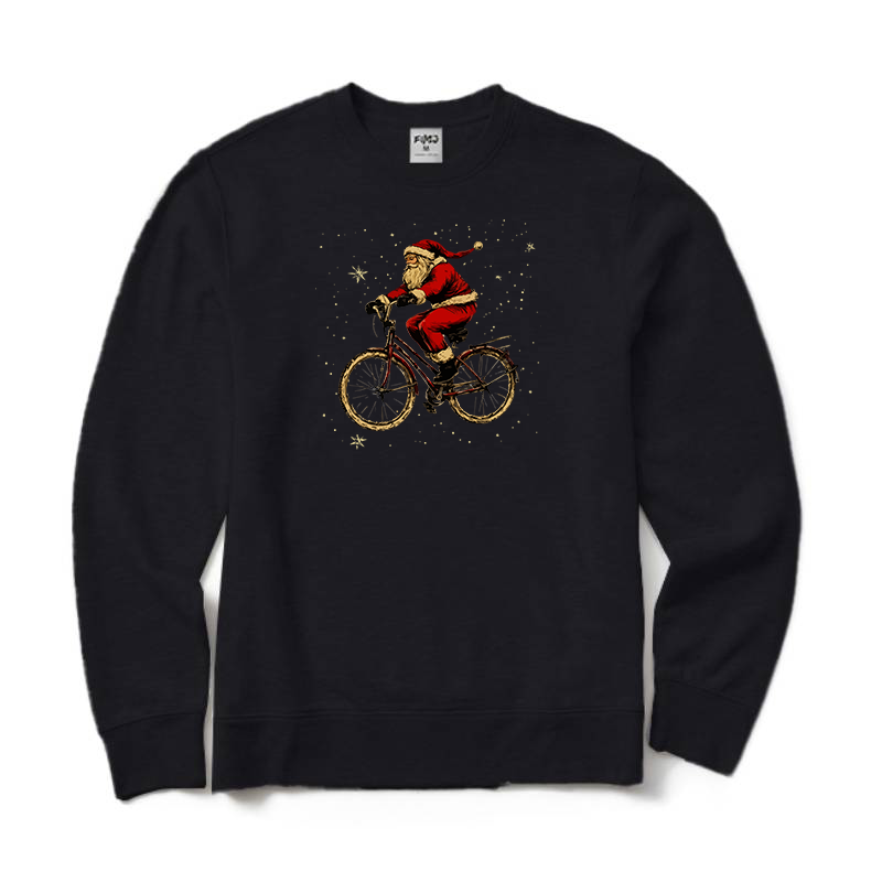 Santa Cycling Christmas Crewneck Sweatshirt