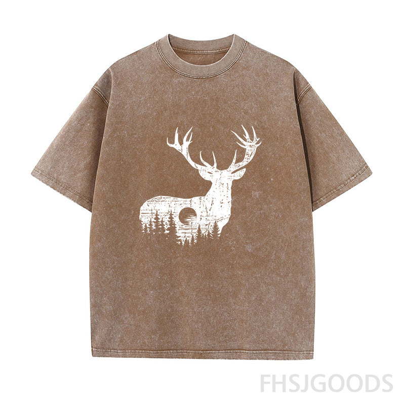 Deer Unisex Distressed T-Shirt