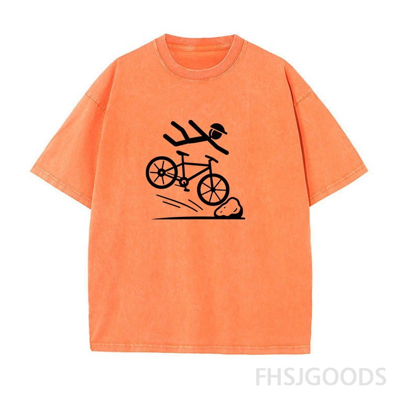 Mountain Bike Crash Cycling Unisex Distressed T-Shirt