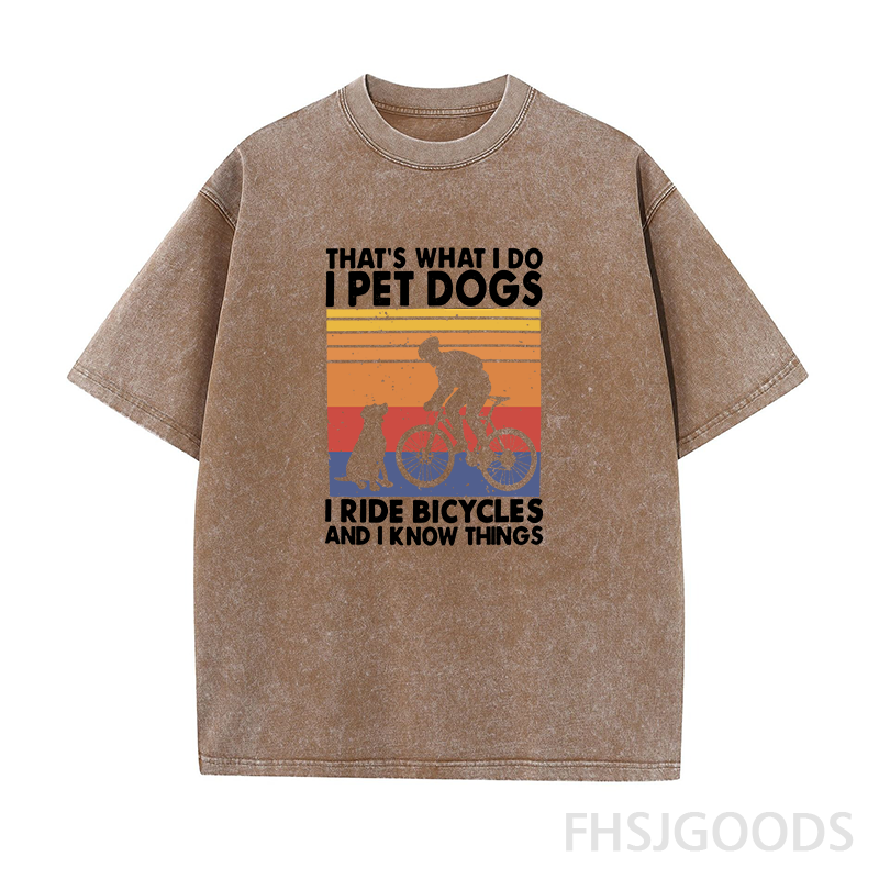 Dog & Bicycle Lover Unisex Distressed T-Shirt