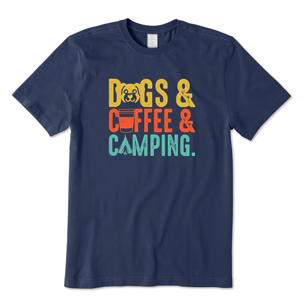 Dogs Coffee Camping T-shirt