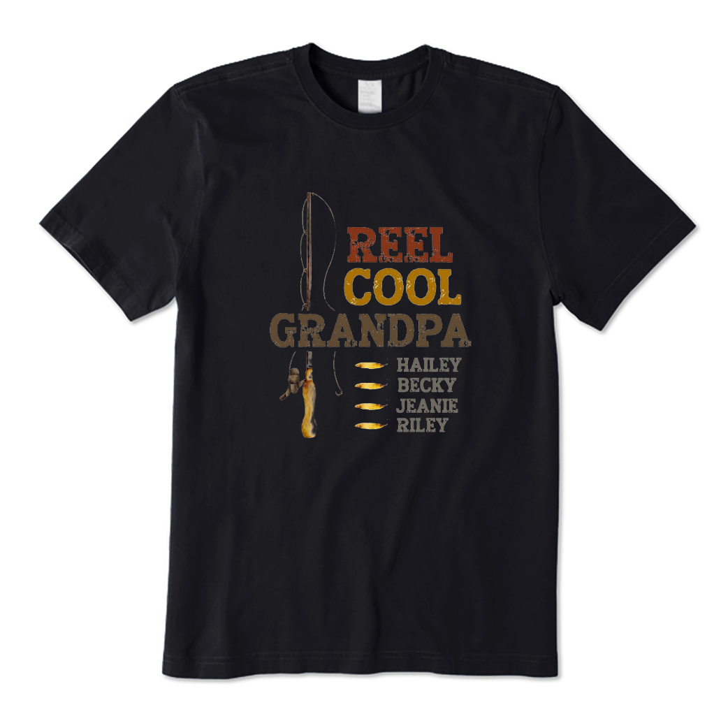 Personalized Reel Cool Grandpa T-Shirt