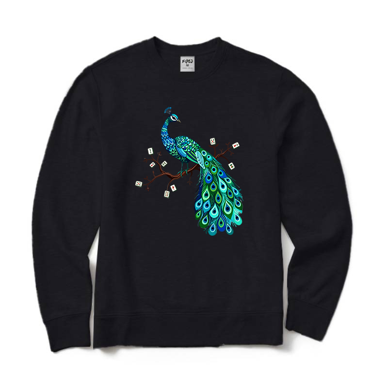 Mahjong Bird on Tile Branch Crewneck Sweatshirt