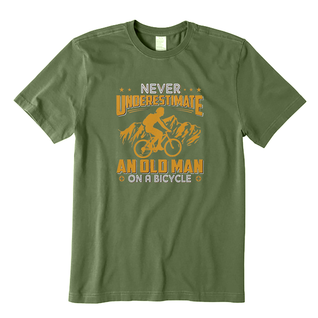 Never underestimate an old man on a bicycle T-Shirt