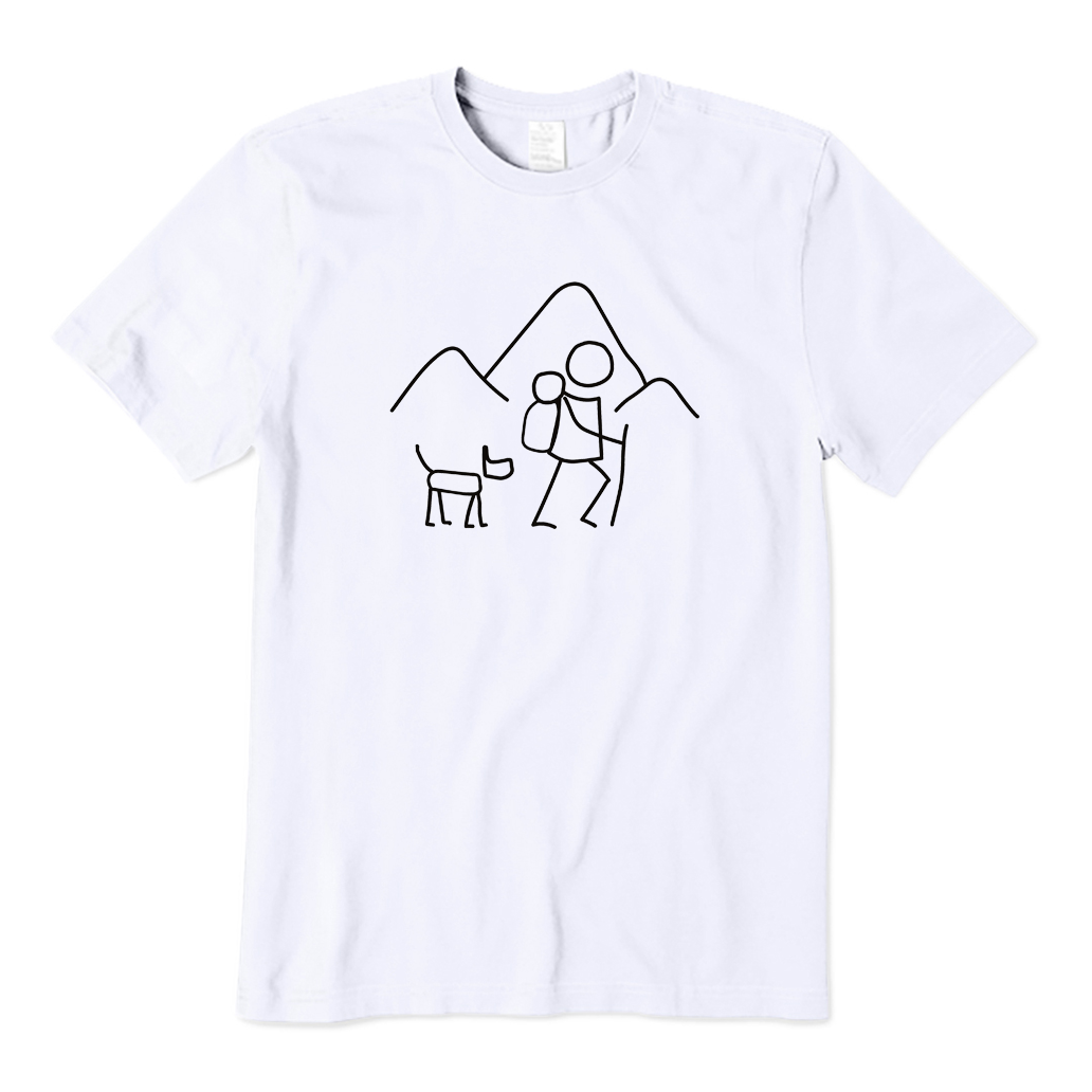 Stick Figure Hiker Dog T-Shirt