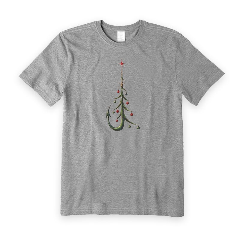 Retro Fishing Hook Christmas Tree T-Shirt