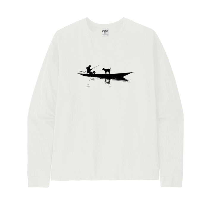 Go Fishing with My Pet Dog Long Sleeve T-Shirt