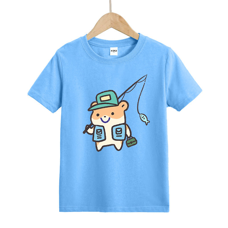 Hamster Fishing Kids T-Shirt