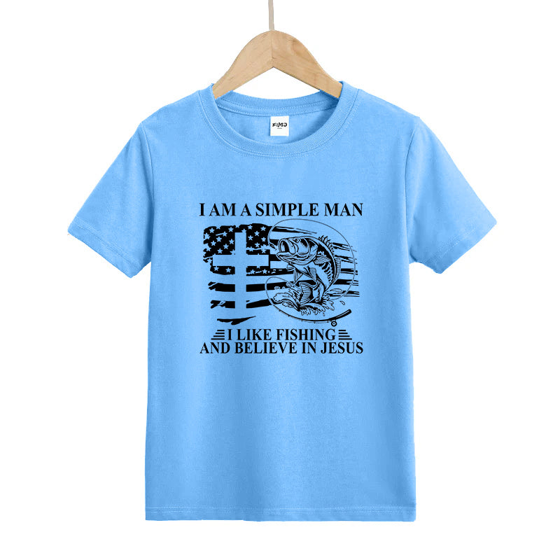 I Like Fishing And Believe In Jesus Kids T-Shirt