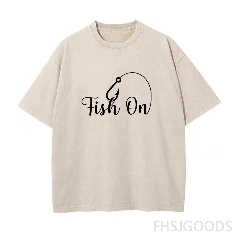 Fish On Fishing Unisex Distressed T-Shirt