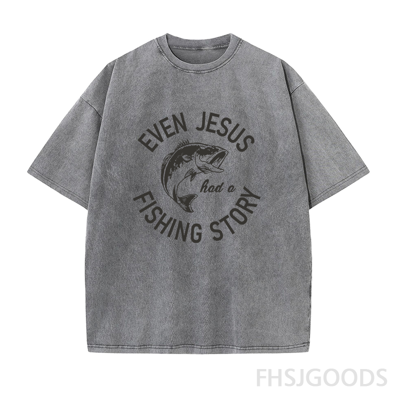 Even Jesus Had A Fishing Story Unisex Distressed T-Shirt