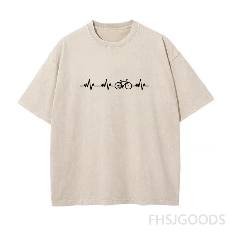 Bike Heartbeat Unisex Distressed T-Shirt