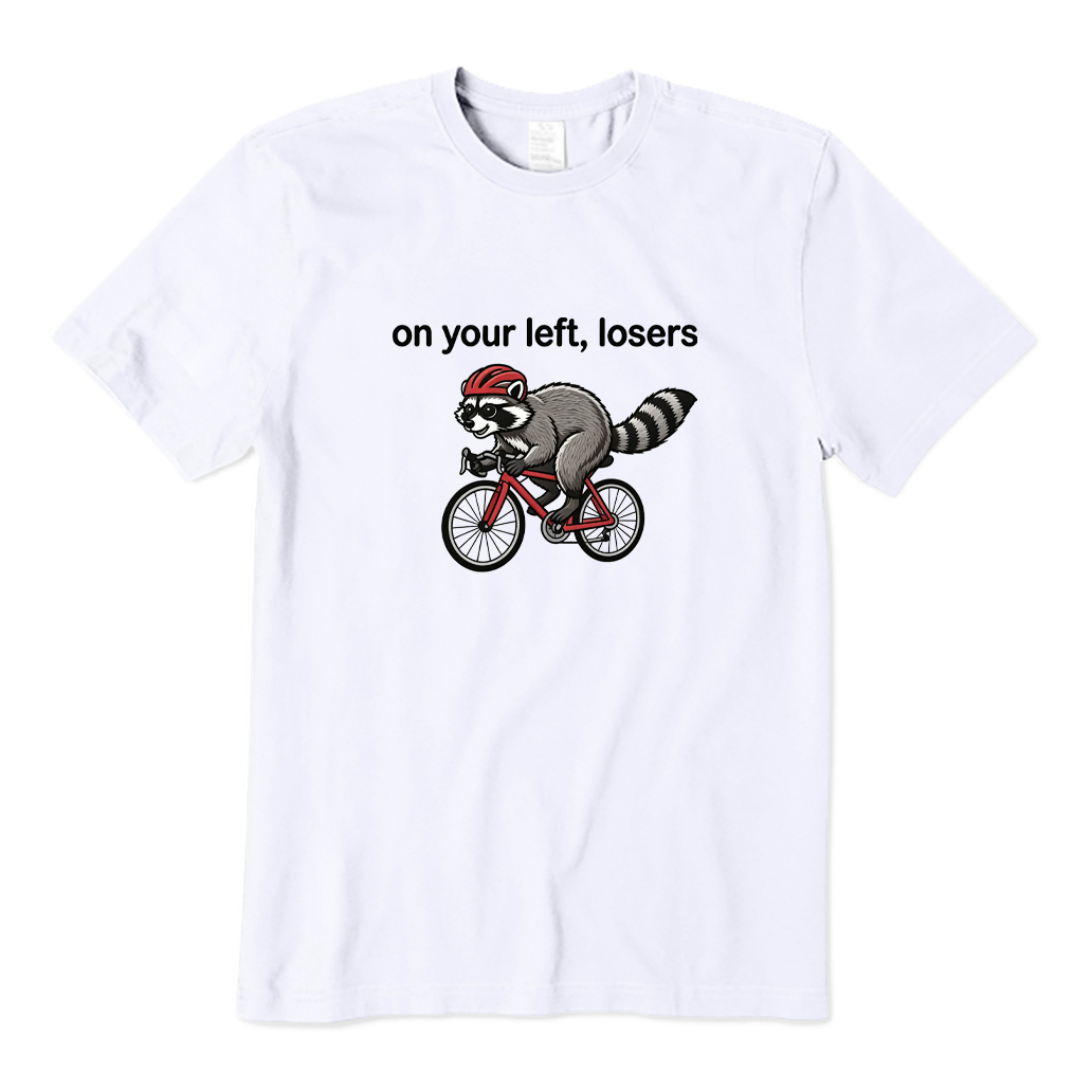 On Your Left Losers Raccoon Cycling T-shirt