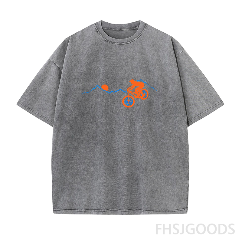 Mountain Biker Unisex Distressed T-Shirt