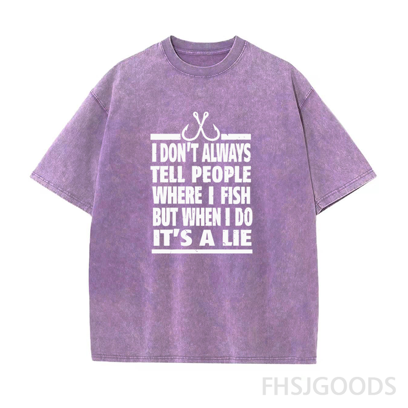 NOT TELL PEOPLE WHERE I FISH Unisex Distressed T-Shirt