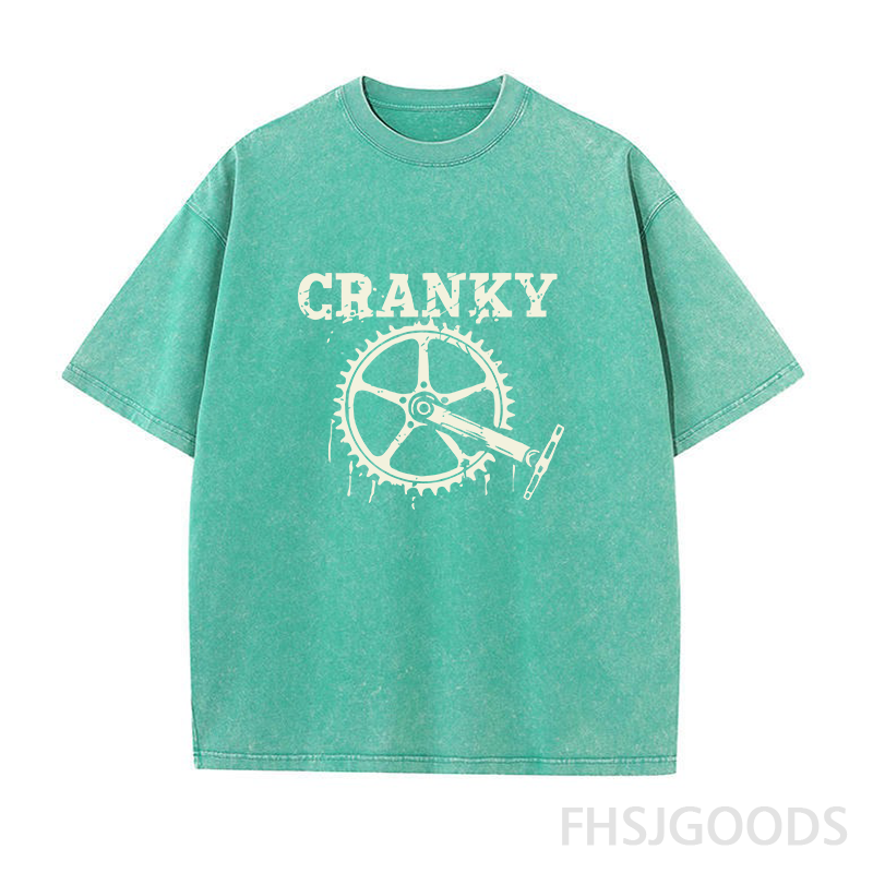 Cranky Cycling Bike Unisex Distressed T-Shirt