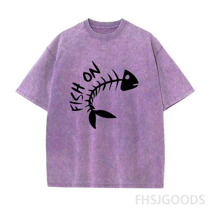 Fish On Unisex Distressed T-Shirt